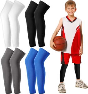 4Pairs Kids Leg SleevesLong Compression Leg SleevesNon Slip UV Protection Ful... - Picture 1 of 7