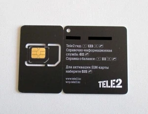 Carte SIM prépayée Tele2 Kazakhstan (Kazakhstan) livraison gratuite prête à l'emploi - Photo 1 sur 1