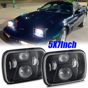 For Chevrolet Corvette 1984-1996 Pair Chrome 5X7" 7x6 LED Headlights Hi/Lo Beam - Bild 1 von 12