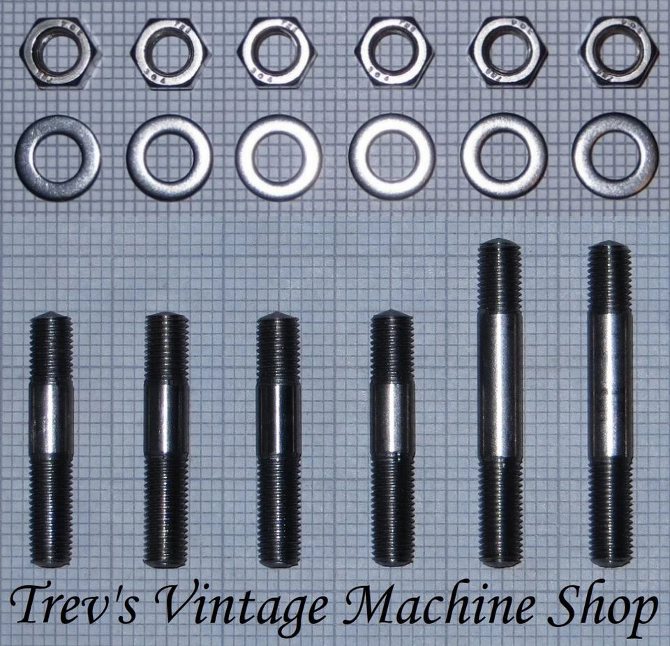 Hillman Minx stainless steel exhaust manifold studs & nuts Qty6 MS1Ax4+MS1Cx2 - Image 1 of 1