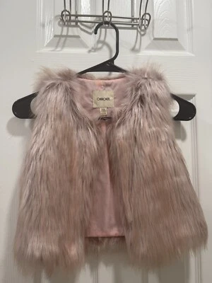 Colete de pele sintética rosa - Meninas tamanho 6/6X!!! - Imagem 1 de 2
