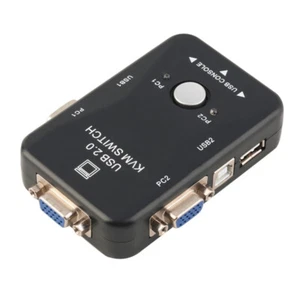 US 2 Port USB 2.0 KVM Switch W 2 Cable for Mouse Keyboard Monitor LCD LED Share - Picture 1 of 8