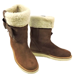 RED VALENTINO 🇮🇹 WOMEN'S BROWN SUEDE COMFORT WINTER BOOTIE - Picture 1 of 7