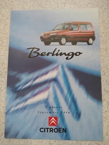 Citroen Berlingo 5 Places French Language Market Brochure 1996 - Picture 1 of 1