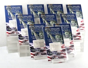 SILVER 10 PAK PATRIOT 1/10 OUNCE INVESTMENT BARS PREPERS & STACKERS 999 FINE 20p - Picture 1 of 5