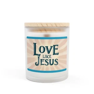 Scented Candle, Love Like Jesus, Christian Gift, Frosted Glass Candle - Picture 1 of 37