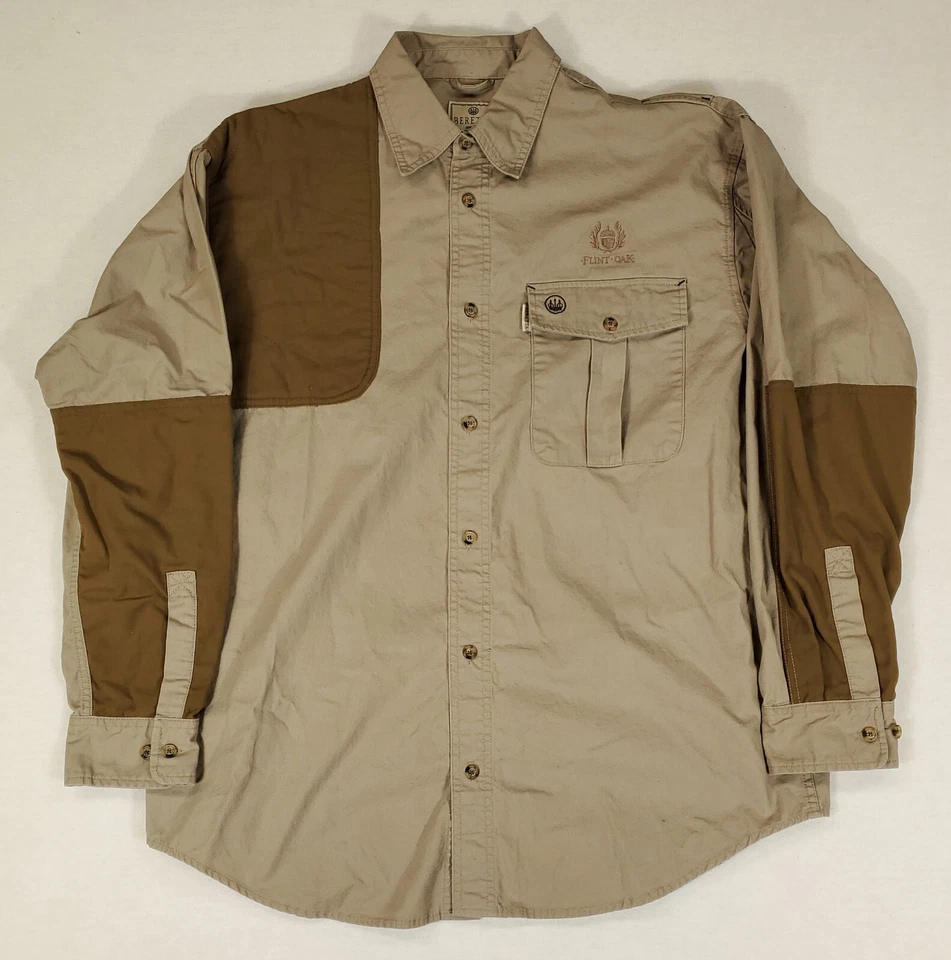Camisa Beretta Tiro Tostado Beige Caqui Marrón Caza Tiro al Objetivo Para Hombres L Foto 1 de 4