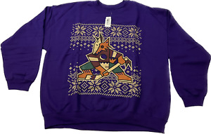 Arizona Coyotes Hokej Brzydki świąteczny sweter męski rozmiar XL fioletowy