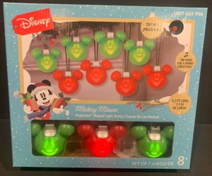 NIB Christmas Disney Mickey Mouse Projection 8 Musical String Light 8.2 foot - Picture 1 of 3