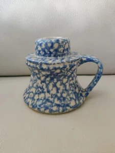 Gerald Henn Candlestick Pottery Country Blue SpongeWare Pottery Ohio workshop - Picture 1 of 6