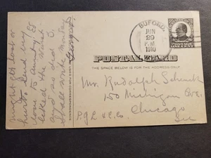BUFORD, ALBANY County WYOMING 1910 cartolina postale WY a CHICAGO, IL - Foto 1 di 2