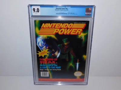 Nintendo Power Magazine #34 1992 Legend of Zelda CGC 9.0 WP + POSTER - RARE HTF - Image 1 of 4