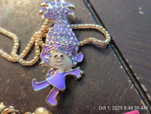 BETSEY JOHNSON PURPLE SMURF NECKLACE - Picture 1 of 2