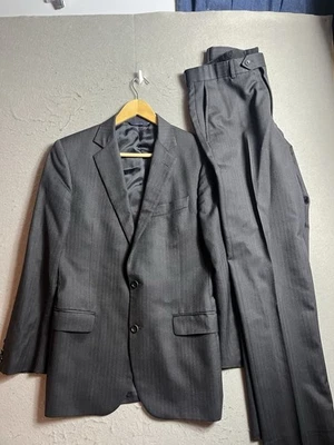 Traje Brooks Brothers 1818 Fitzgerald SAXXON de lana con cabeza de clavo para hombre 38R 32x31 gris Foto 1 de 4