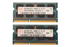 Hynix 4GB (2x2GB) DDR3 1333MHz PC3-10600S 2Rx8 SODIMM Laptop RAM HMT125S6BFR8C - Picture 1 of 7