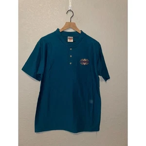 Vintage Colorado Shirt grün 1/4 Knopf Tee Vintage Oneita USA Made 90s Large - Bild 1 von 9