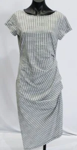 Cato Women's Cap Sleeve Geometric Print Ruched Side Dress EJ2 Multi Medium - Picture 1 of 5