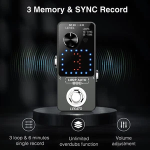 Pedal efecto looper guitarra 3 ranuras 18 minutos grabación en bucle apto para Windows/Mac OS  - Imagen 1 de 9