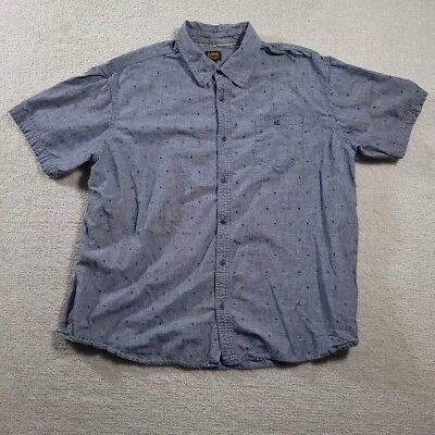 Lee Button Up Shirt Men's 2XB Blue Sail Boat Print Short Sleeve Pocket - Image 1 of 4