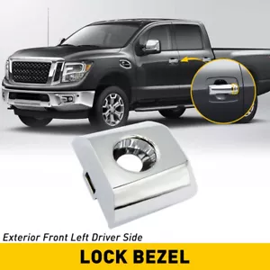 Para 2016 2017 2018 Nissan Titan XD manija de puerta conductor izquierdo manija llave bisel acabado - Imagen 1 de 12
