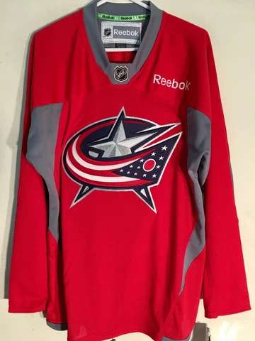 Reebok Practice  NHL Jersey Columbus Blue Jackets Team Red sz M Cover