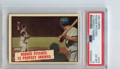 1961 Topps Harvey Haddix Pittsburgh Pirates 12 Perfect #410 🚀😳💥 PSA classificação 6 - Imagem 1 de 2