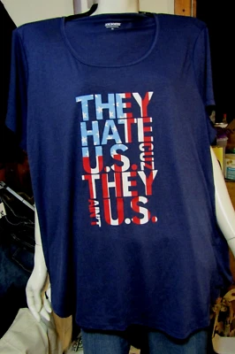 JOE BOXER PLUS WOMANS 3X PAJAMA TEE SHIRT USA DESIGN CASUAL NWT - Image 1 of 2