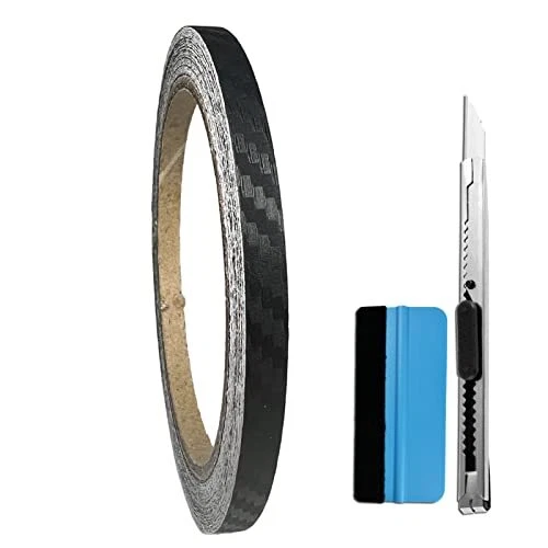 Cinta de vinilo de fibra de carbono de 1/4" x 30 pies para borrar molduras de ventana de cromo negro Foto 1 de 1