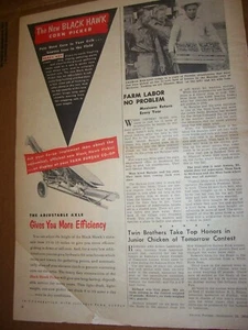 VINTAGE CO OP CO ADVERTISING -BLACK HAWK CORN PICKER - 1952 - Picture 1 of 1