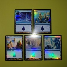 FOIL Island x5 Return to Ravnica 1 of Each Art #255 #256 #257 #258 #259 MTG