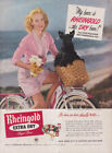 Miss Rheingold Beer Elise Gammon ad 1951 Schwinn bicycle dog in basket NY