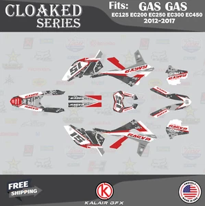 Graphics Kit for GasGas EC125 EC200 250 EC300 EC450 12-17 Cloaked - Red - Picture 1 of 6