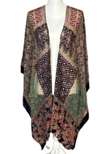 Neu Anthropolgie Akemi + Kim Frida Kimono Samt Burnout One Size Boho Blumen - Bild 1 von 12