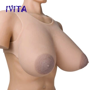 IVITA 15XL False Silicone Breast Forms Big Nipple CD TG TV Boobs Enhancer - Picture 1 of 10