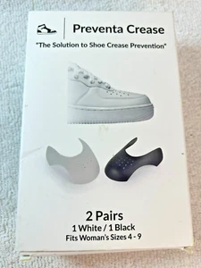 2 Pairs Anti-Wrinkle Shoe Crease Protector Black and White Womens size 4-9 - Picture 1 of 7