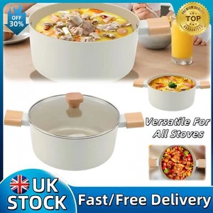 Non-Stick 24CM Stock Pot with Lid Ceramic Casserole Home Kitchen Utensils New - Picture 1 of 9