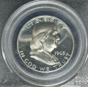 Medio dólar de plata Franklin 1963 - graduación profesional Pr68 camafeo profundo ~hermosa moneda~ - Imagen 1 de 4