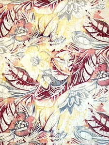 Cranston Floral Fabric Watercolor Paint Splatter Cotton Flower Yellow USA 3Yx44" - Picture 1 of 10