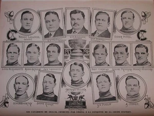 NHL HOCKEY PHOTO PRINT MONTREAL CANADIENS TEAM PHOTO 1915-15  GEORGE VEZINA - Picture 1 of 1