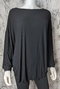 Free People S Small Black Shimmy Shake Slouchy Ribbed Low Open Back Top - Bild 1 von 11