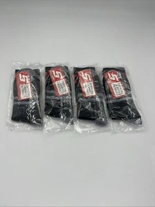4 Paar schwarze Crew-Socken mit Druckknöpfen für Herren Large 4er-Pack - Bild 1 von 2