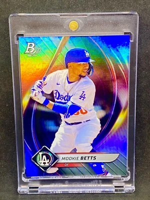 Mookie Betts RARO HOLO FOIL REFRACTOR TARJETA DE INVERSIÓN BOWMAN DODGERS MVP COMO NUEVO Foto 1 de 2