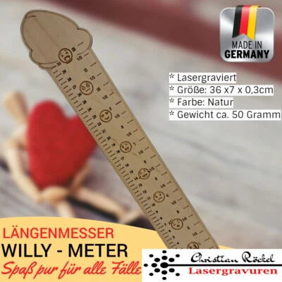 📏 Penis Ruler "Willy Meter" (36cm) - Funny Joke Item Gift JGA - Image 1 of 2