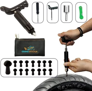 GRAND PITSTOP 20 Pezzi Kit Riparazione Foratura Pneumatici Tubeless con Spina a Fungo per - Foto 1 di 7