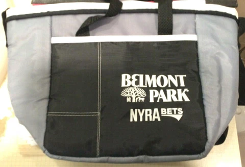 BELMONT PARK COOLER BAG NEW SILVER AND BLACK HORSE RACING NEW YORK Cover