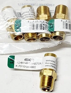 JMF 4504270 1/2" x 1/4" MPT Schlauch Widerhaken in bleifreiem Gelbmessing - 5er Pack - Bild 1 von 3