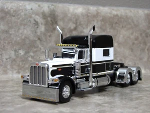 DCP 1/64 Black White Peterbilt 389 Semi Truck Farm Toy - Picture 1 of 2