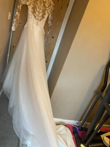 Sheer Wedding dress size 4-6,  unique, modern, trendy yet elegant worn once - Picture 1 of 19