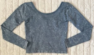 Lulus Damen blau Langarm U-Ausschnitt Rücken Crop Top Stretch Größe Small - Bild 1 von 5
