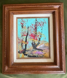 Morris Katz 1986 Framed Signed Untitled Landscape Oil Painting on Artist Board - Bild 1 von 6